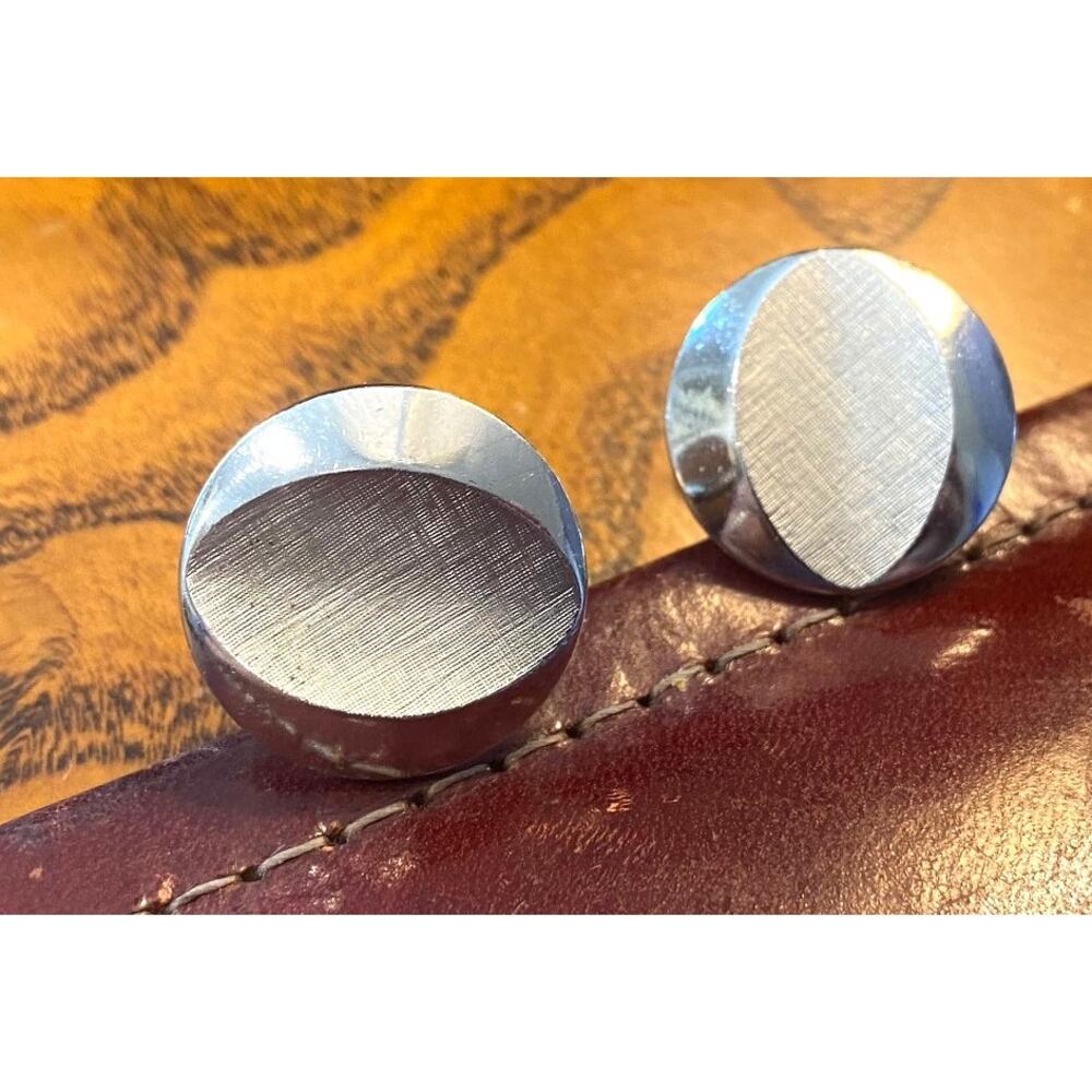 VTG Swank Silver Tone Cufflinks with Etching